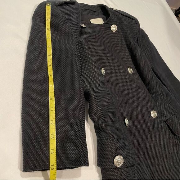 Pierre Balmain Women's Black Double-Breasted Military Blazer Size 38 - Picture 10 of 12